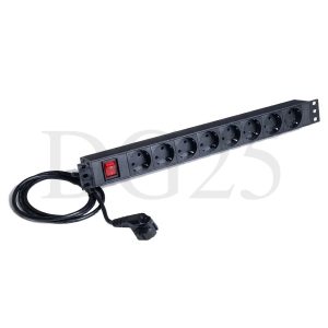 پاورماژول 8 پورت یک یونیت رکمونت مناسب رک شبکه و سرور با 8 خروجی برق استاندارد و کلید روشن خاموش